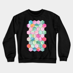 Pretty Pastel Hexagon Pattern in Oil Paint Crewneck Sweatshirt